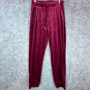 SWS Athletics Velvet Sweatpants Womens Small Burgundy Wine Jogger‎ High Waist